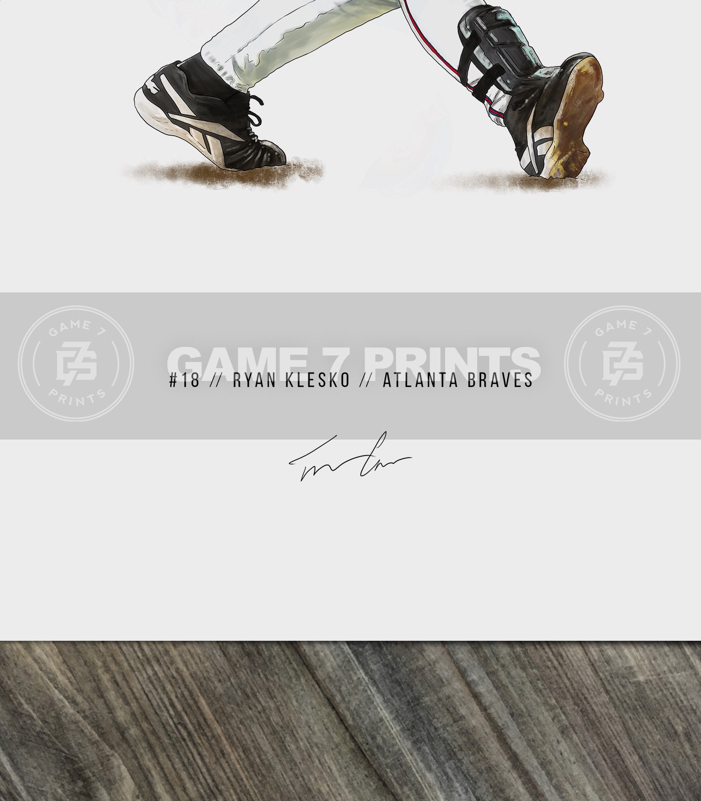 Ryan Klesko Poster Print Home Run Atlanta Braves Illustrated Etsy 日本