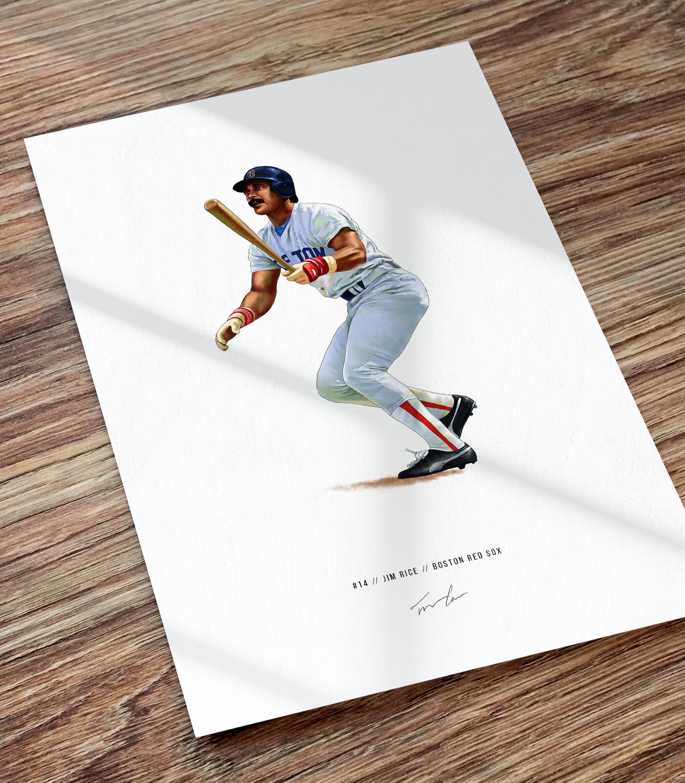Home Décor Jim Rice Boston Red Sox Baseball Illustrated Print Poster