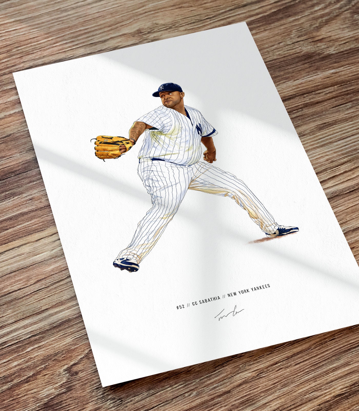 Zullen begrijpen combinatie CC Sabathia New York Yankees Baseball Illustrated Print Poster - Etsy België