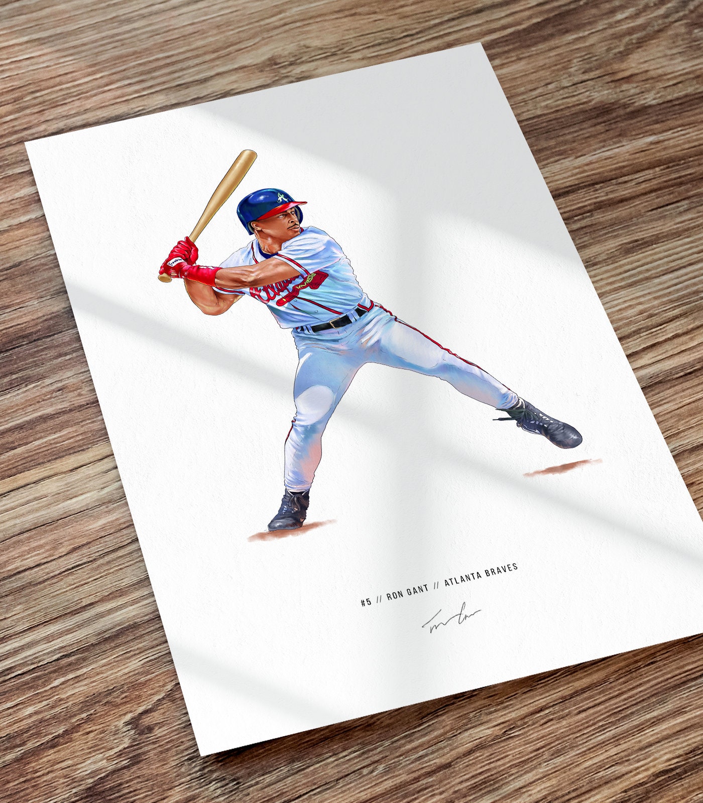 Ron Gant Atlanta Braves Baseball Illustrated Print Poster Art - Etsy Finland