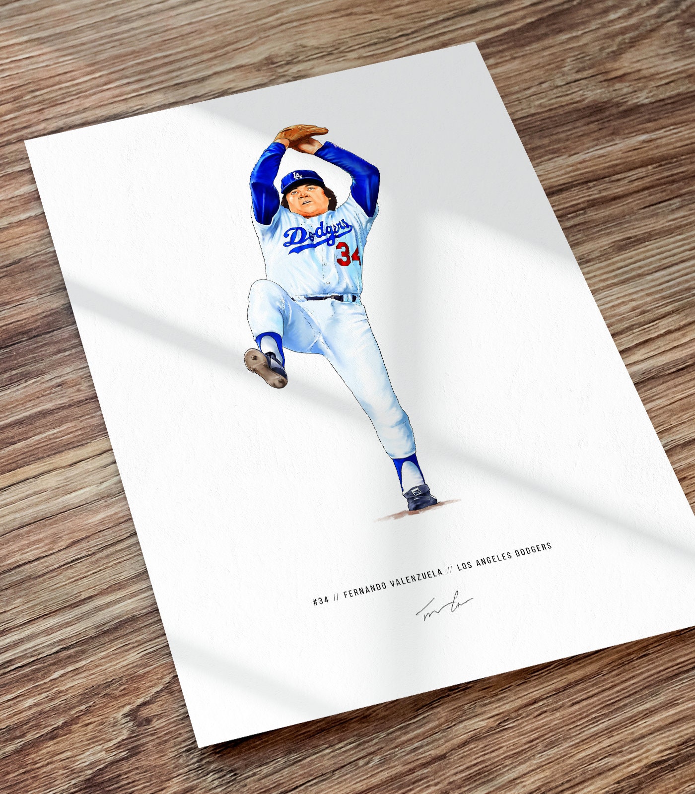 Fernando Valenzuela Los Angeles Dodgers Baseball Illustrated - Etsy France