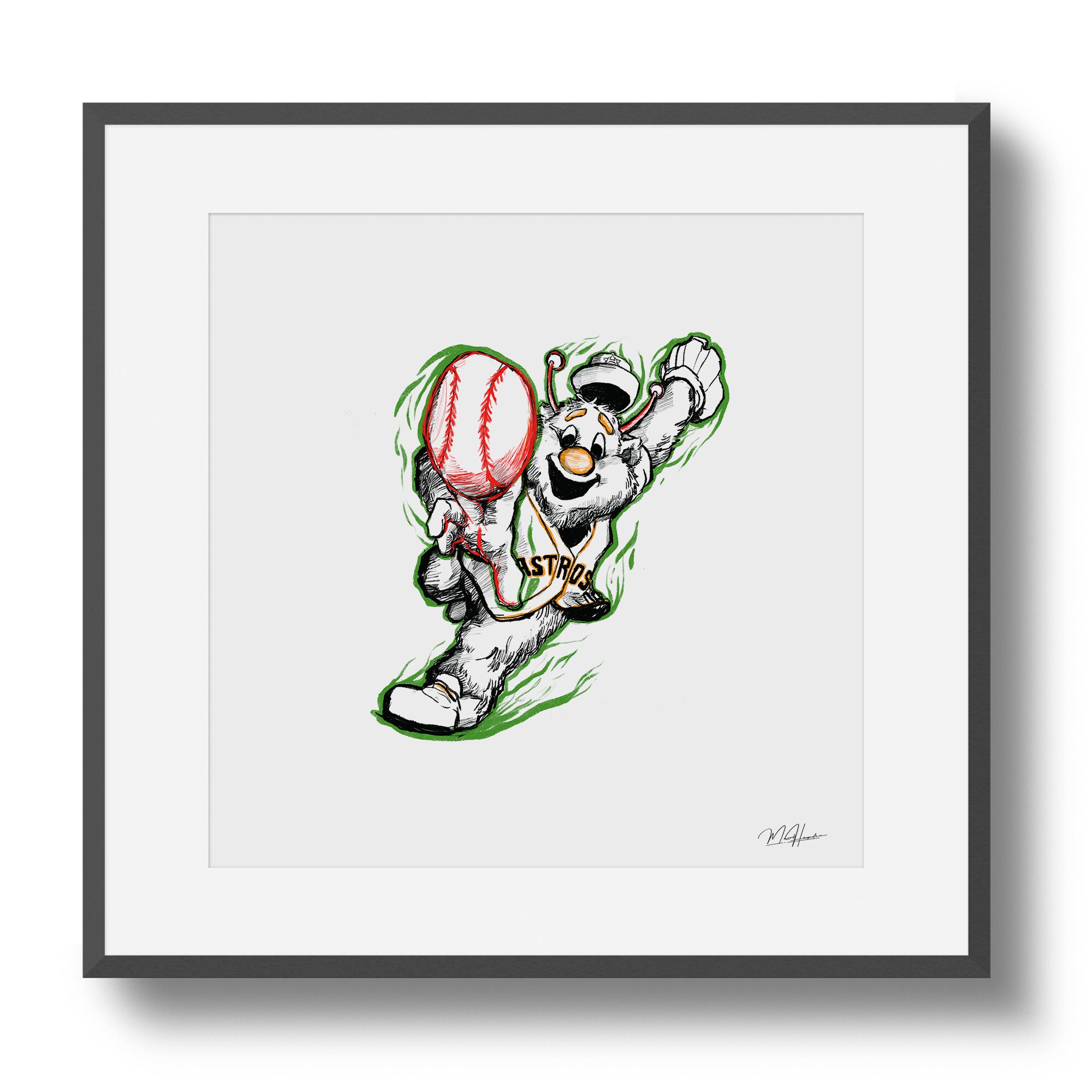 Orbit Houston Astros Mascot Baseball Illustrated Print Poster Etsy