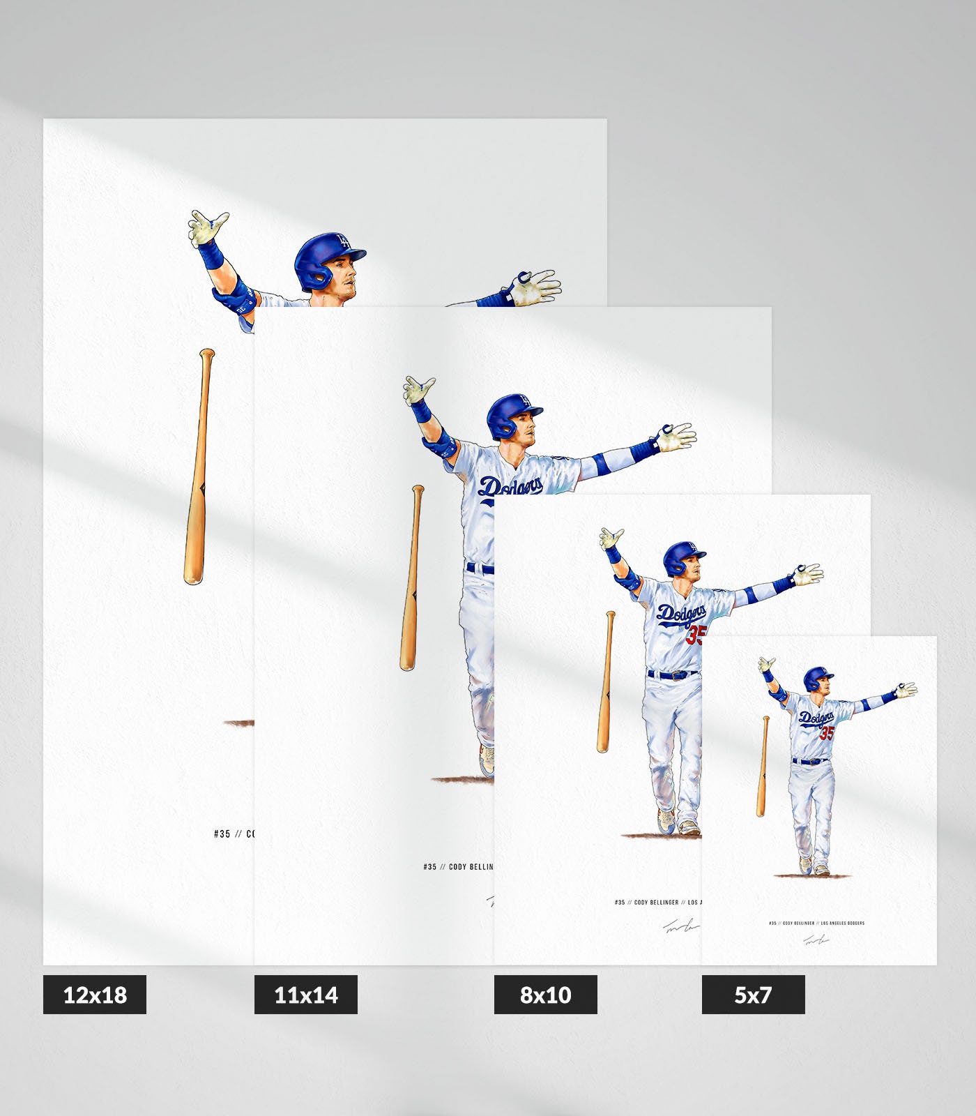 Cody Bellinger Bat Flip Los Angeles Dodgers Baseball Print Etsy