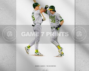 Jose Canseco Mark Mcgwire Bash Brothers Oakland A S Etsy 日本