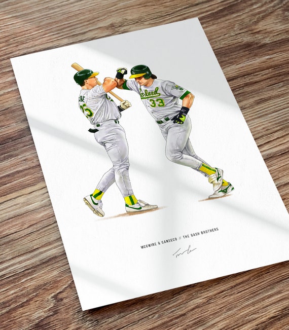 Jose Canseco Mark Mcgwire Bash Brothers Oakland A S Etsy 日本