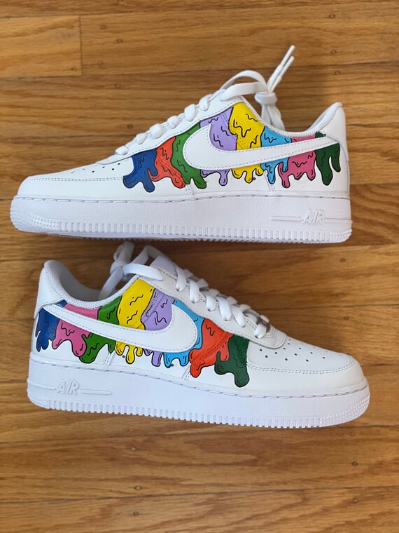 Paint Drip Design: Custom Hand Painted Nike Air Force 1 Made -