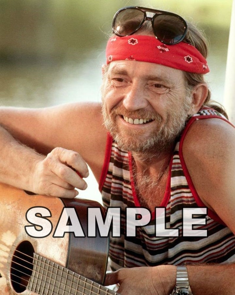 8x10 Photo 1980s Willie Nelson Country Music Folk Music Pop Etsy