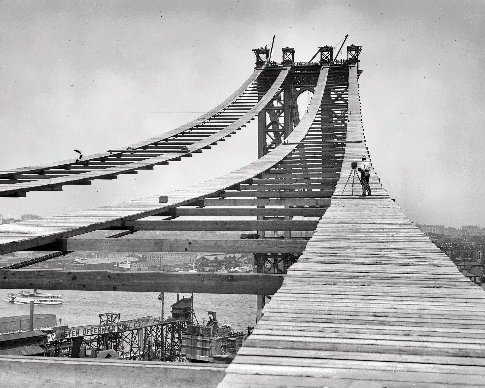 8x10 photo Brooklyn Bridge 4 under construction circa 1870s. Etsy