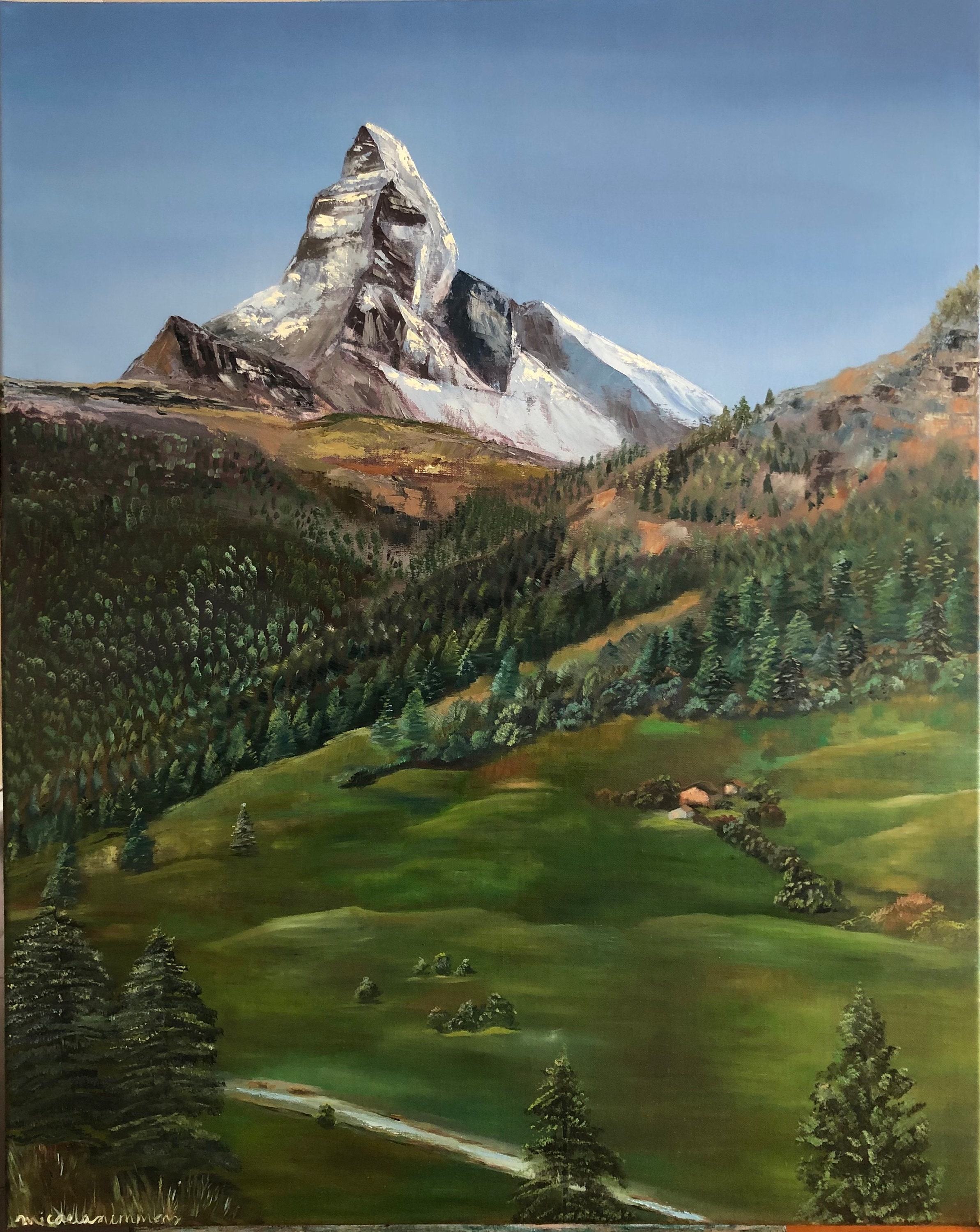 Swiss alps oil painting - Etsy 日本