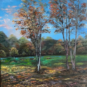 Original oil on canvas. Switzerland landscape. Handmade. Free shipping