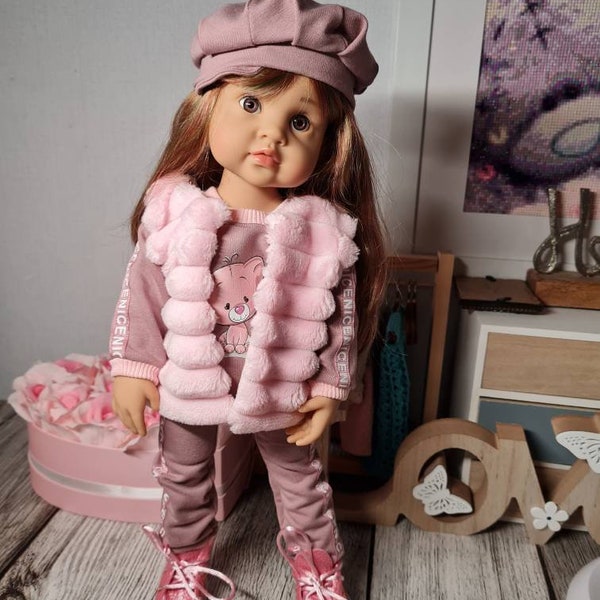Tenue Complète Fait Main Pour Poupée Götz Little Kidz 36 Cm – Ruby Red Fashions