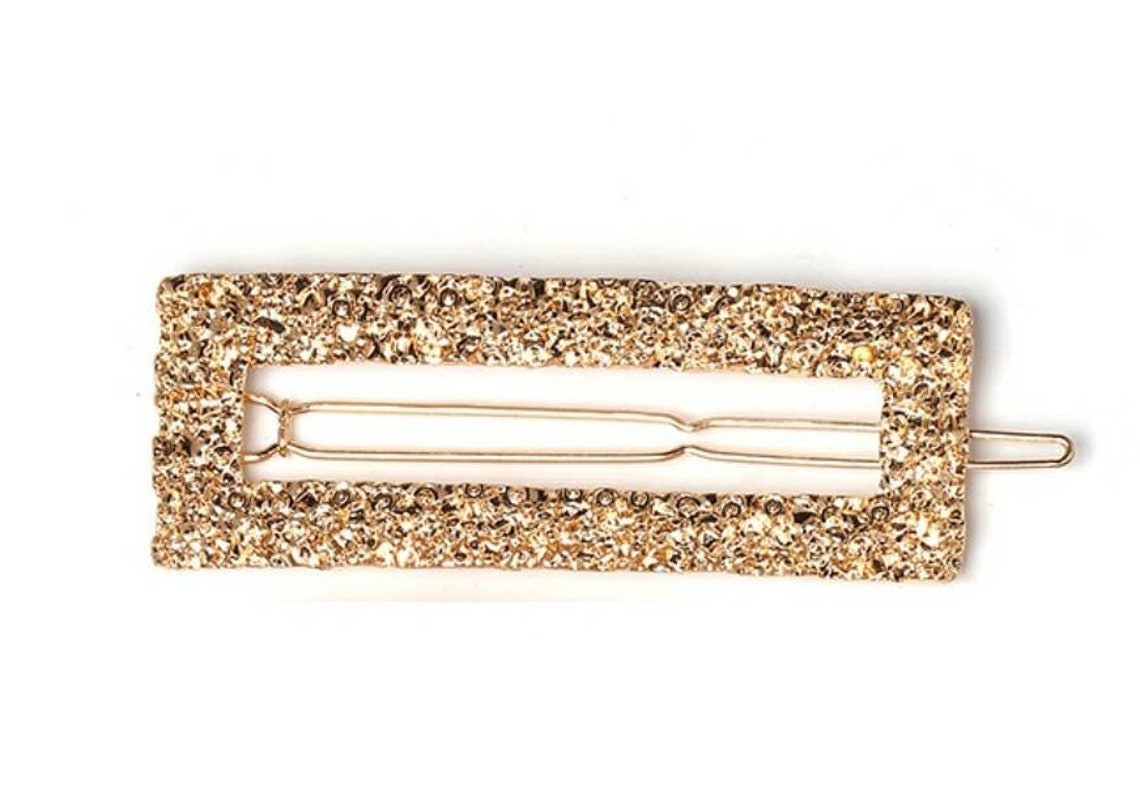 Golden hair clips 3pc set metal hair clips textured hair Etsy