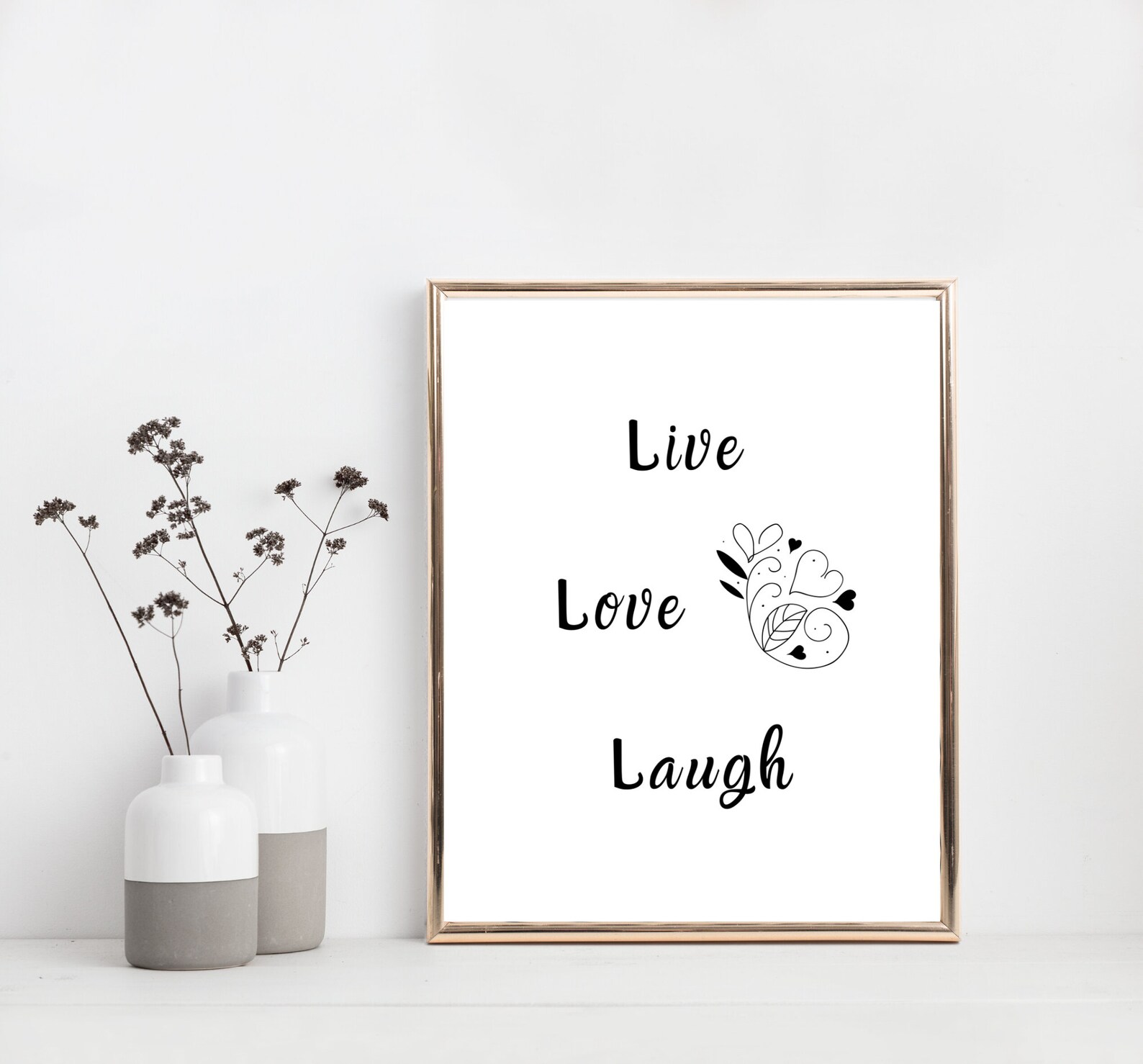 Live Love Laugh Home Minimalist Printable Quote Printable Etsy