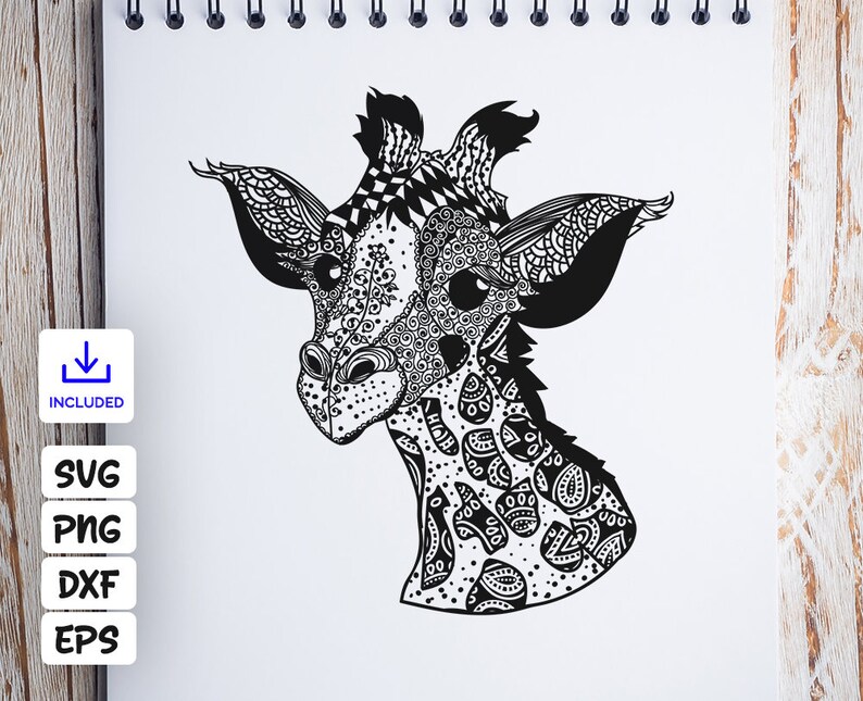 Download Baby Giraffe zentangle svg Mandala Baby Giraffe svg | Etsy