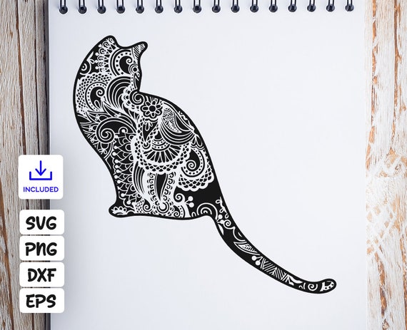 Download Cat zentangle svg Mandala Cat svg Zentangle animal svg | Etsy