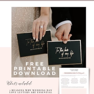 Free Download - Wedding Day  & Vow Renewal Love Letter Guide and Worksheet