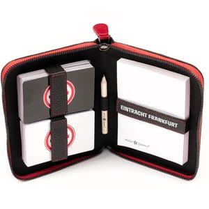 Spielkarten-Set aus Leder – Eintracht Frankfurt Edition | Rommé, Poker & Skat Karten | Handmade Fanartikel | Offizielles SGE Lizenzprodukt