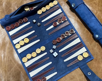 MELIA Outlet - Leather Backgammon – Rollable Backgammon | Handcrafted luxury game reduced - B-Stock or remaining stock