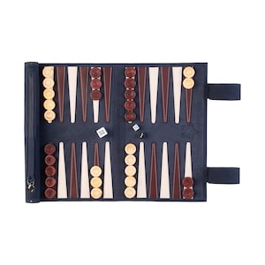 Leather Travel Backgammon – Rollable Luxury Game | Handcrafted Travel Backgammon with Wooden Pieces - FREE shipping