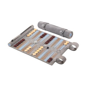 MELIA Outlet - Leather Backgammon – Rollable Backgammon | Handcrafted luxury game reduced - B-Stock or remaining stock Champagne