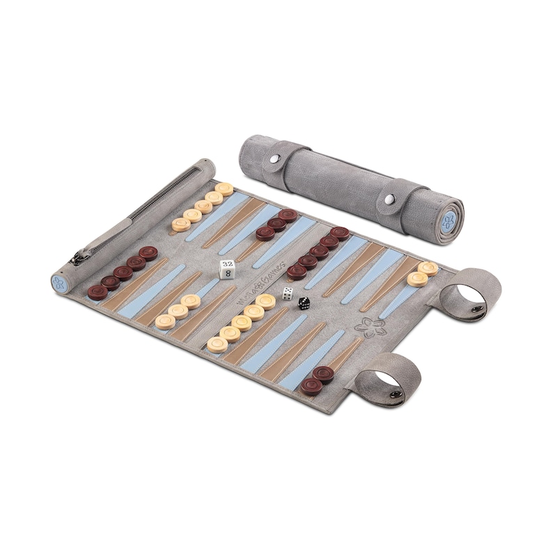 MELIA Outlet - Leather Backgammon – Rollable Backgammon | Handcrafted luxury game reduced - B-Stock or remaining stock Champagne