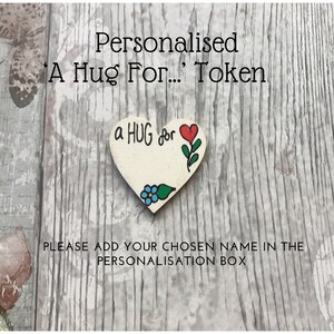 A Hug For... Personalised Hug Token (1), Send A Hug, Pocket Hug, Family, Friends, Quarantine Gift, Missing You, Thinking of You