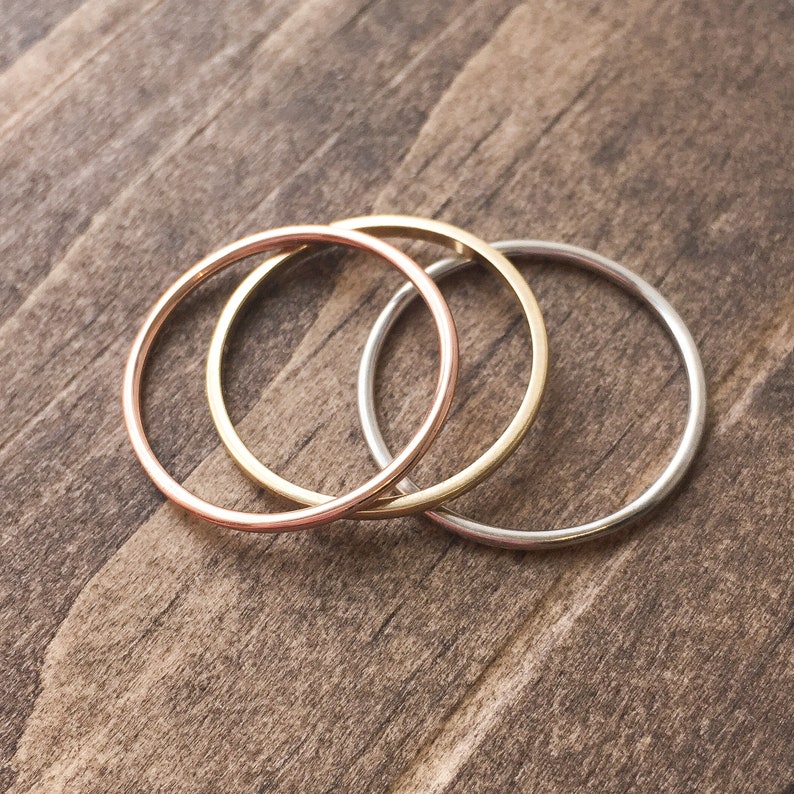 Thin Bands Thin Ring 14K Gold Thin Rings Stackable Rings | Etsy
