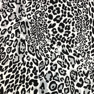 Leopard Print Fabric by the Yard, Black White Grey Cheetah Animal Print Fashion Home Textile Furniture Chair Sofa Bench Upholstery Fabric