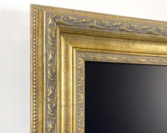 Gold Gilded TV Frame, Customizable Ornate Bezel Cover for Samsung The Frame, Hisense Canvas, TCL TV, 32-85 inch