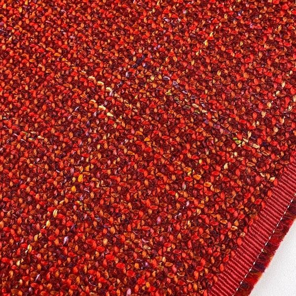 Red Tweed Upholstery Fabric Textured Woven Elegant Home Decor Curtain Cushion Headboard Sofa Chair Furniture Material Fabric by the Yard