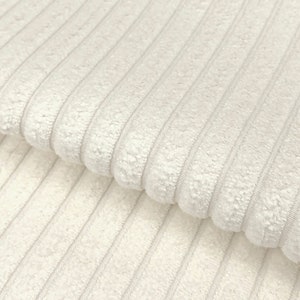 Breitcord Samt Polsterstoff Breitcord Jumbo Cord Material Ecru Ivory Boho Boho Home Decor Stuhl Sofa Möbelstoff Massenware