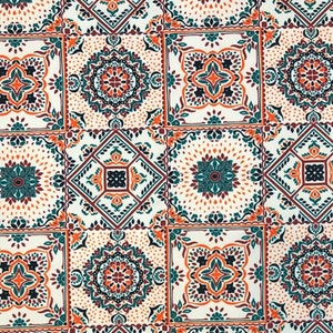Piastrelle turche marocchine Tessuto da tappezzeria Encausto orientale Piastrelle Stampa Decorazioni per la casa Tenda Arazzo Sedia Divano Mobili Tessuto tagliato a misura