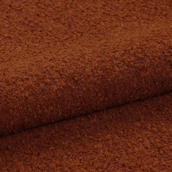 Rust Boucle Upholstery Fabric Textured Heavy Boucle Home Decor Headboard Curtain Ottoman Furniture Chair Sofa Upholstery Fabric by the Yard