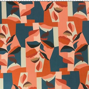Modern Kids Geometric Collage Shapes Abstract Art Blue Orange Pattern Bath  Mat by Sandra Hutter