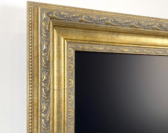 Gold Gilded TV Frame, Customizable Ornate Bezel Cover for Samsung The Frame, Hisense Canvas, TCL TV, 32-85 inch