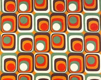 Retro Vintage Bekledingsstof 60s 70s Mid Century Modern Geometrische Vierkante Print Home Decor Gordijn Fauteuil Meubelstof op maat gesneden