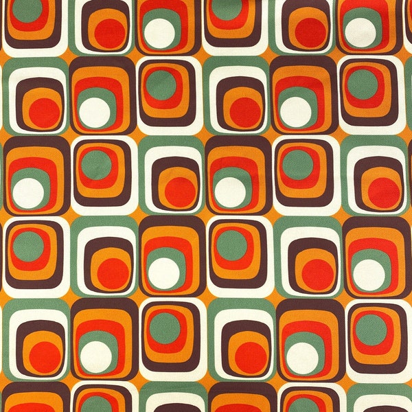 Retro Vintage Polsterstoff 60er 70er Mid Century Modern geometrisch Quadrat Print Wohndeko Vorhang Sofa Stuhl Möbelstoff Meterware