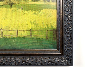 Ornate TV Frame for Samsung The Frame, Black Wenge Gold Embossed Bezel Frame, Custom TCL Hisense Canvas TVs, 32, 43, 50, 55, 65, 75, 85 inch