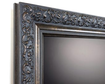 Black Wenge TV Frame, Embossed Ornate Bezel Frame, Samsung The Frame TCL Hisense Canvas TV Television Cover, 32, 43, 50, 55, 65, 75, 85 inch
