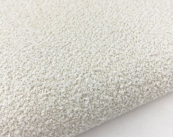 White Boucle Upholstery Fabric, Textured Bouclé Home Textile Curtain Rug Furniture Ottoman Chair Couch Sofa Upholstery Fabric by the Yard