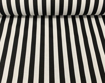 Black and White Stripe Canvas Fabric Water Repellent Cotton Outdoor Home Textile Curtain Furniture Chair Sofa Upholstery Fabric by the Yard