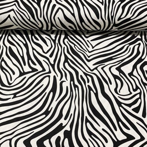 Zebra Canvas Fabric Black and White Animal Print Water Repellent Cotton Outdoor Curtain Furniture Chair Sofa Upholstery Fabric by the Yard