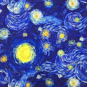 Starry Night Print Fabric Van Gogh Painting Art Print Home Decor Curtain Tapestry Cushion Furniture Sofa Chair Upholstery Fabric by the Yard