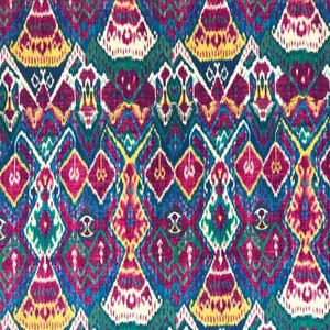 Tribal Ikat Aztec Kilim Fabric, Purple Blue Boho Bohemian Suzani Print Tapestry Curtain Furniture Chair Sofa Upholstery Fabric by the Yard