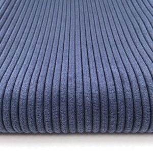 Blue Corduroy Velvet Upholstery Fabric Wide Wale Corduroy Material Indigo Boho Matte Home Decor Furniture Chair Sofa Fabric by the Yard
