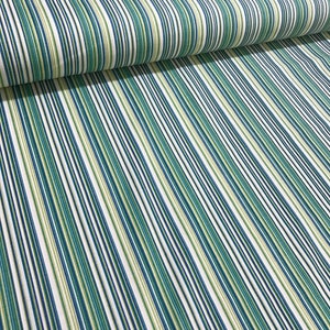 Green Pinstripe Canvas Fabric Barcode Striped Water Resistant Cotton Outdoor Furniture Curtain Chair Sofa Upholstery Fabric by the Yard