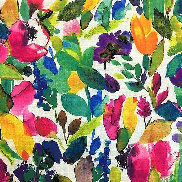 Tissu d'été floral aquarelle fleurs colorées impression d'art botanique décor à la maison rideau meubles chaise canapé tissu d'ameublement par mètre