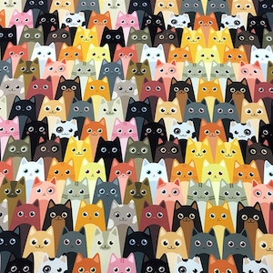 Stof met kattenprint op maat gesneden, schattig verpakte starende kattenstof, mode woondecoratie meubelstof kinderkamerstof voor baby kinderen kinderen