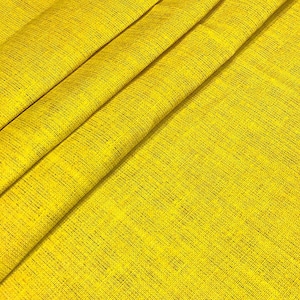 Yellow Upholstery Fabric by the Yard, Linen Burlap Texture Print Home Textile Curtain Cushion Chair Sofa Furniture Upholstery Fabric
