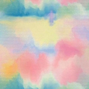 Pastel Rainbow Watercolor Fabric, Boho Furniture Upholstery Fabric for Chair Sofa Bench, Abstract Tie Dye Ink Home Decor Fabric by the Yard